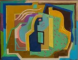 Evie Hone, Cubist Composition, gouache on board