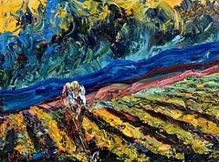 Liam O'Neill, Turning the Sod, oil on canvas