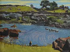 Maurice MacGonigal, Landscape, Inverin, Connemara, oil on board