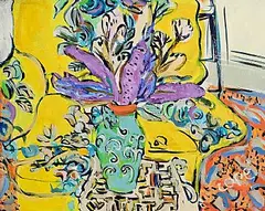 Elizabeth Cope, The Yellow Chair, oil on board
