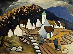 Markey Robinson, Returning to Achill, gouache on board