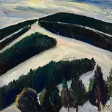 Peter Collis, Snow on Powerscourt Mountain, oil on canvas