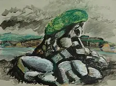 Seascape by Norah McGuinness, gouache and watercolour on paper, offered Jul 2026