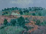 Desmond Carrick, Spanish Landscape, oil on canvas board