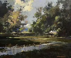 George K. Gillespie, Trout Stream, Tipperary, oil on board