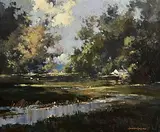George K. Gillespie, Trout Stream, Tipperary, oil on board