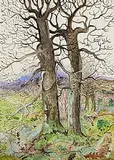 Pauline Bewick, Autumn Landscape, Co. Kerry, watercolour on paper