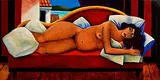 Graham Knuttel, Reclining Female Nude, oil on canvas