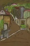 Evie Hone, Continental Village, pastel on paper