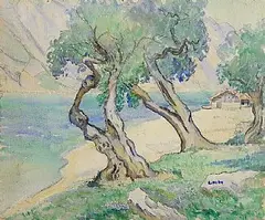 Letitia Marion Hamilton, Lake Garda, watercolour on paper