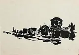 Louis le Brocquy, Dubliners - Four Courts, 1986, lithograph - number 4 from an edition of 35