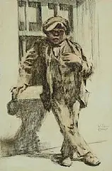 William Conor, Belfast Boy, wax crayon on paper