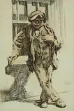 William Conor, Belfast Boy, wax crayon on paper