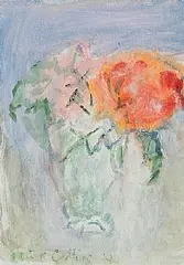 Patrick Collins, Glass with Cut Flowers, 1990, oil on board