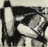 John Shinnors, Estuary in February, 2001, conte on paper