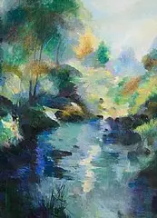 Maurice Henderson, The Blue Pool, 1979, oil on canvas