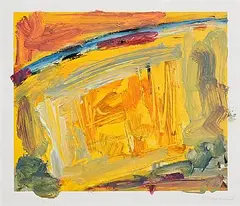 Basil Blackshaw, The Yellow Barn, oil and mixed media on paper