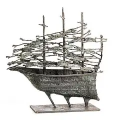 John Behan, Famine Ship, 2006, unique bronze