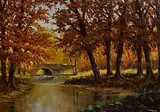 Gerard Marjoram, Autumn Reflections, oil on canvas board