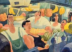 Dan Dowling, At the Market, 1999, watercolour on paper