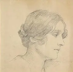 Mainie Jellett, Portrait of a Lady, pencil on paper