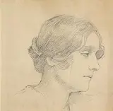 Mainie Jellett, Portrait of a Lady, pencil on paper