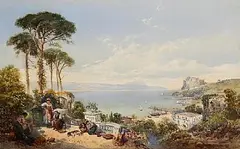 Thomas Miles Richardson Jnr., Baia, Bay of Naples, watercolour on paper