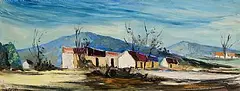 Norman J. McCaig, Cottages in the West, oil on board