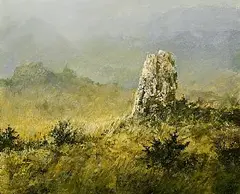 Joop Smits, Standing Stone, oil on board