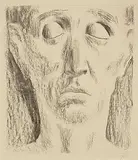 Colin Middleton, Head Study, charcoal on paper