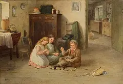 Samuel McCloy, At Play in the Pantry, watercolour on paper