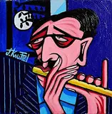 Jonathan Knuttel, Whistle at the Moon, acrylic on canvas