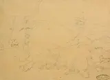Eugène Verboeckhoven, The Herder, pencil on paper
