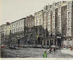 Flora Mitchell, Dame Street, Dublin, watercolour on paper