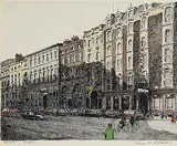 Flora Mitchell, Dame Street, Dublin, watercolour on paper