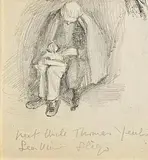 John Butler Yeats, Uncle Thomas Yeats, Sea View Sligo, pencil on paper