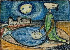 Gerard Dillon, Reflections, mixed media on card