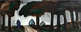 Markey Robinson, Along the Road, oil on board