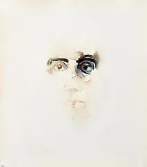 Louis le Brocquy, Study of Federico García Lorca, 1978, watercolour on paper