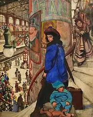 Harry Kernoff, At The Railway Station, 1923, watercolour on paper
