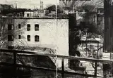 Donald Teskey, Amtrak Drawing No.1 (Bridge & Tunnel People), 2007, diptych charcoal on paper
