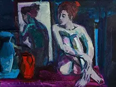 Brian Ballard, Elena with Red Jug, 2018, oil on canvas