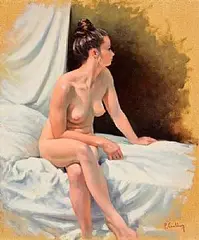 Peter Curling, Nude Study, oil on canvas
