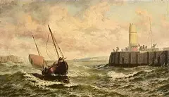 Thomas Rose Miles, After a Stormy Night, Peel Harbour, Isle of Man, oil on canvas