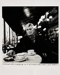 John Minihan, Samuel Beckett, Rue St. Jacque, Paris, 1985, silver gelatin print
