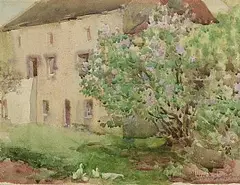 Farmhouse and Ducks by Mildred Anne Butler, watercolour on paper, sold Jun 2026