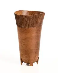 Liam Flynn, Footed Vessel (with fluted detail), fumed oak