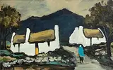 Markey Robinson, Returning to Achill, gouache on board
