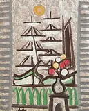 Markey Robinson, A Window to the Sea, gouache on wallpaper