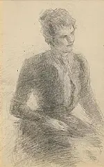 John Butler Yeats, Portrait of a Lady, pencil on paper